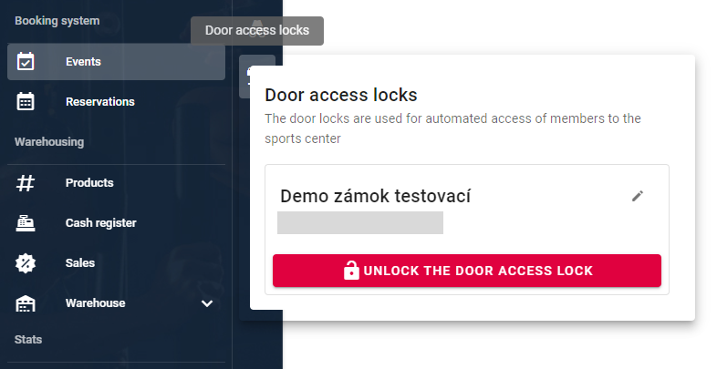 Opening the lock with remote access