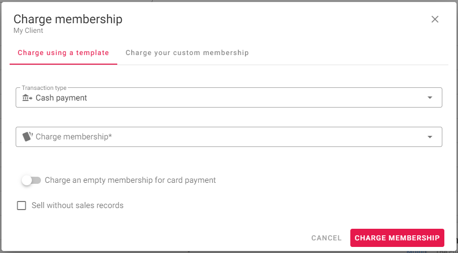 Adding a new membership using templates