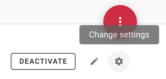 Change Settings button in the reservation template